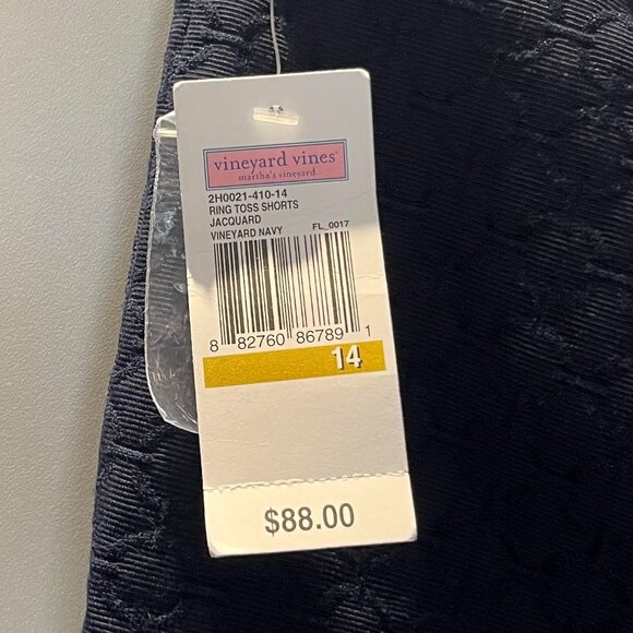Vineyard Vines Ring Toss Navy Blue Shorts Jacquard Size 14 - Picture 5 of 6